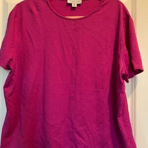 St John Fuschia Short Sleeve Top